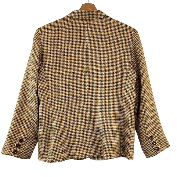 ORVIS Multicolored Houndstooth Button Down Woven Silk Blazer Size 10 - Picture 7 of 11